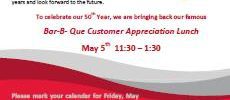 Customer Appreciation Luncheon May 5th 2017