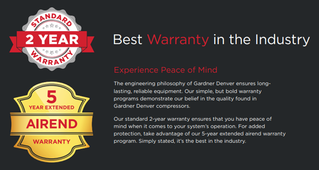 Best Warranty in the Compressor Industry