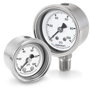 63 1008S 02B 30V/KP - Pressure Gauge, 63mm stainless 1/4" NPT Back conn & Case 30/0"hg