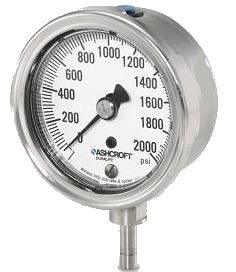 35 1009SW 02B 200# - Pressure Gauge, 3.5" stainless 1/4" NPT Back conn & Case, 0/200 psi